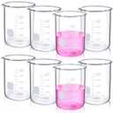 8 Pcs 500 ml Glass Lab Beaker 3.3 Borosilicate Glass Measuring Cup with Spout Low Form Glassware for Laboratories Classrooms or Home Use