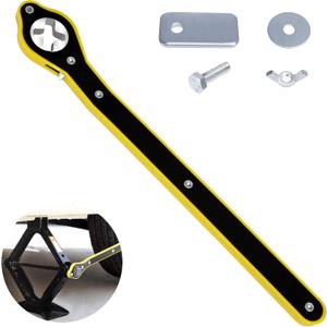 ecocstm Car Jack Ratchet Wrench, Labor-saving Tire Jack Handle, Scissor Jack Adapter for Car with Long Handle, 360 Swivel Tire Wheel Lug Wrench for Travel/Truck/SUV/Vans