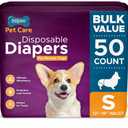 Inspire Pet Care Dog Diapers Female Dogs | Bulk Value Doggie Incontinence, Accidents, for Heat, Pee or Period and Housebreaking, Small, 50 Count