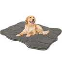 BSICPRO Dog Mat for Muddy Paws, 32x20 Low Profile Absorbent Dirt Trapper Door Mat, Non-Slip Washable Mud Mat for Dogs, Polyester Pet Rug Mat for Front Door Indoor, Patio, Entrance (Gray)