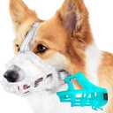 Glow-in-The-Dark Dog Muzzle, Basket Muzzle for Dogs,Anti-Biting Chewing, Lightweight Cage Design,Allows Drinking & Panting,for Grooming & Training(Size XL Sout(11.42"-13.78"))
