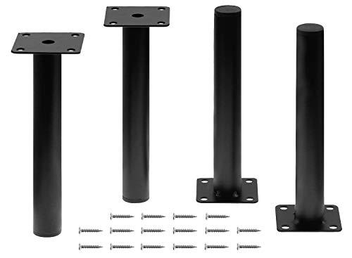 Seimneire 4pcs Furniture Legs, Black Metal Support Foot Heavy Duty Replacement Legs for Sofa TV Cabinet Coffee Table Bed Sideboards Cupboard Dresser - 7.5 Inch / 190mm