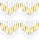 Chengu 150 Pcs Champagne Flutes 5 Oz Plastic Disposable Champagne Flutes Crystal Wine Glasses Reusable Plastic Cocktail Cups for Wedding Celebration Birthday Party Toasting Drinking (Clear)