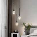 cenzoz 3-Lights Modern Pendant Lights for Kitchen Island LED Dimmable Crystal Glam Ceiling Pendant Lighting Chandelier for Dining Room Hallway Bedroom Corner Lamp Black, 3 Lights Rectangular