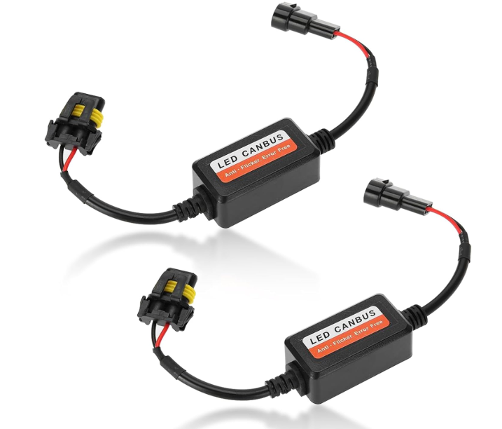 2 PCS H13/9008 Car LED Bulb CANBUS Decoder, Multifunction IP67 Waterproof Plug Play Radio Interference Decoder Resistor, Fault Elimination Repair Accessories, Suitable for Most Models (Black)