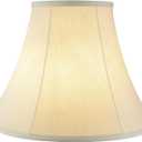 Aspen Creative 38004-2 Traditional Handsewn Bell Shaped Collapsible Spider Construction Lamp Shade in Cream, 8" Top x 17" Bottom x 13" Slant, Set of 2