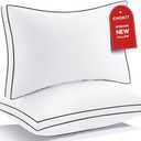 Premium Pillows Queen Size Set of 2, Fluffy and Supportive 7D Down Alternative Bed Pillows, Luxury Soft Hotel Quality Gusseted Pillow for Side Back Stomach Sleepers, Relief Neck Head and Shoulder Pain
