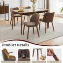 GarveeHome Leather Dining Chairs Set of 4 Upholstered PU Dining Chair with Wood Legs, Wing Backrest, Wooden Kitchen Chairs with Thick Cushions, Leveling Feet for Dining Room, Living Room, Taupe
