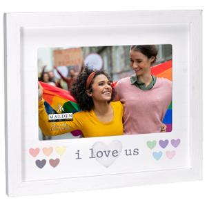 Malden International Designs Porta-retrato branco I love us LGBTQ