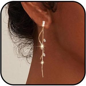 Crystal Drop Earrings,Zirconia Rhinestone Dangling Earrings for Women Prom Party Jewelry Gifts， Dangle Fashion Jewelry Crystal Earrings for Women