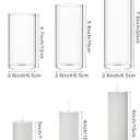 Shihanee 108 Pcs Pillar Candles and Glass Cylinder Vases Clear Cylinder Holders for Slim Pillar Candles Table Decorations, Total 54 Sets(White,108 Pcs)