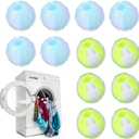 12 pcs Pet Hair Remover for Laundry, Reusable Lint Remover Balls Practical Washing Machine Cat Dog Hair Cleaner for Cleaning Clothes, Bedding (Yellow, Blue)