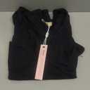 QINSEN Women's Long Sleeve V Neck T Shirts Double Lined Crop Top Seamed Cup Going Out Tops (Large, Black)