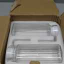 Glass Pitcher - (2 Pack) 1 Liter / 34 oz Clear Glass Pitchers with Handle and Lid - with Ribbed Design and Vented Spout - for Fridge Shelf and Everyday Use (33.8 Ounces)