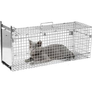 32 Inch Animal Trap Cage,Folding Live Animal Trap Cage for Stray Cats,Raccoons,Armadillos and Rabbits