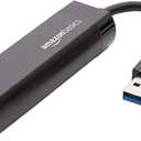 Amazon Basics USB 3.0 to 10/100/1000 Gigabit Ethernet Internet Adapter, Black
