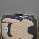 Seat Covers Full Set, Beige Car Seat Covers, PU Leather & Breathable Mesh Seat Protectors, 5-Piece Automotive Seat Covers, Universal Fit for SUVs, Trucks, Sedans