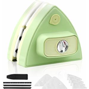 Double-Sided Magnetic Window Cleaner, Green | Adjustable Magnetic Double Window Wiper, Fits 3- 30 mm Glass Thickness, 2.5m Safety Rope for High-Rise & Auto Glass