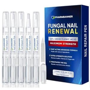 Nail Fungus Treatment Extra Strength: 25% Undecylenic Acid Formula - Toenail Fungus Treatment Kit with 5 Pens & Nail File for Ingrown Nails, Discoloration & Brittle Nails