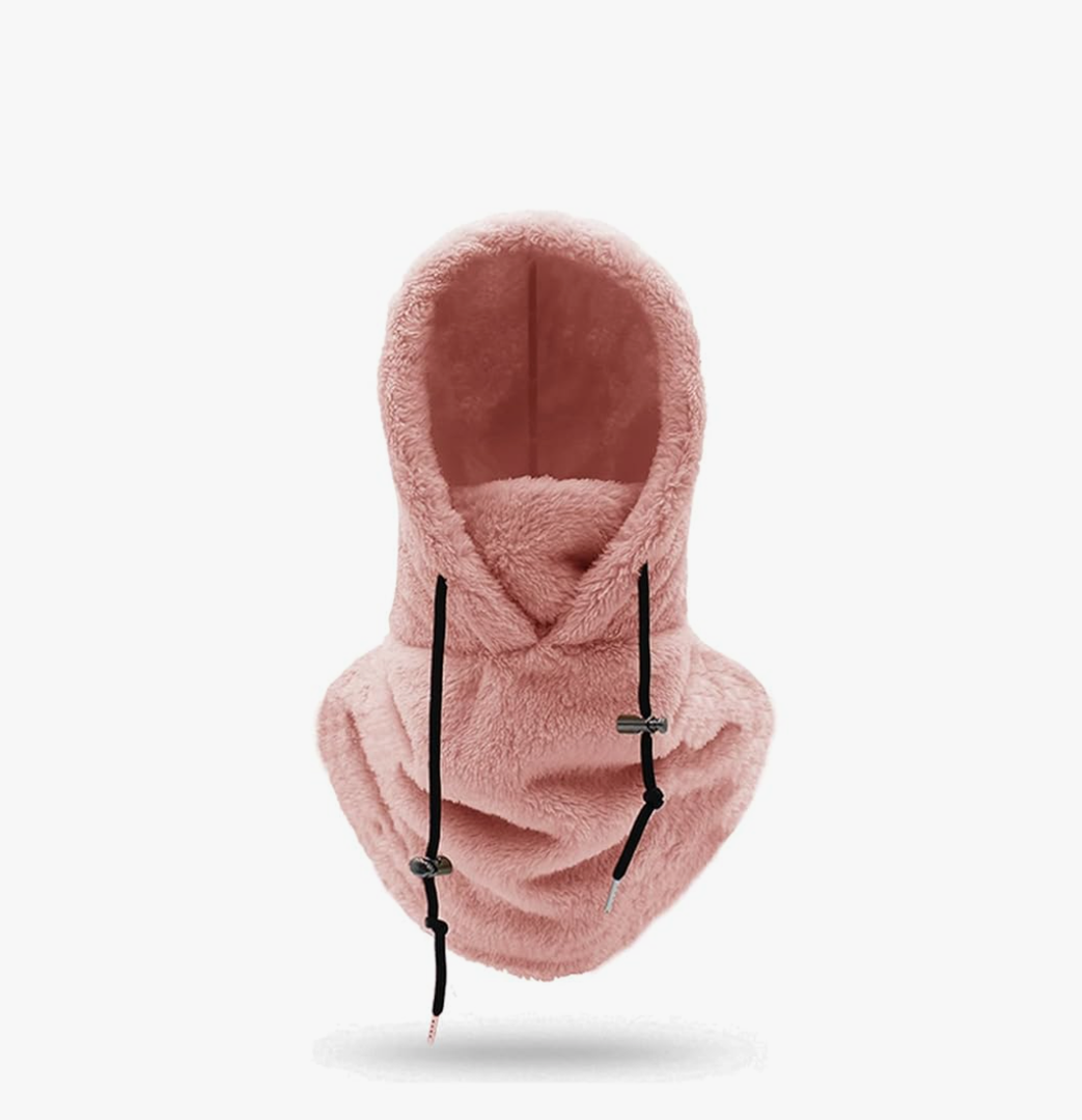 Sherpa Hood, Wind-Resistant Winter Face Mask, Fleece Ski Mask for Men and Women, Warm Face Cover Hat Cap Scarf