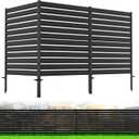 3 Panels No-Dig Metal Privacy Fence Screen, 38" H  42" W Outdoor Air Conditioner Fence, Rustproof AC Unit Cover to Hide Trash Bins, Pool Equipment Enclosure, Decorative Garden, Patio & Backyard