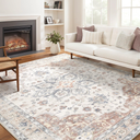 Homewill Area Rug for Living Room - 10X14 Soft Washable Vintage Floral Distressed Large Carpet - Fade Stain Resistant Non Slip Rugs for Bedroom Dining Room Nursery Dorm Office Home Decor - Multi Color
