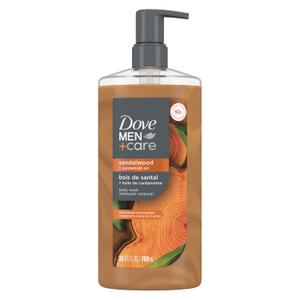 DOVE MEN Moisturizing Body Wash | #1 Dermatologist Body Wash for Men, Sulfate Free, Paraben Free, & Dye Free | Sandalwood + Cardamom Oil, 26oz
