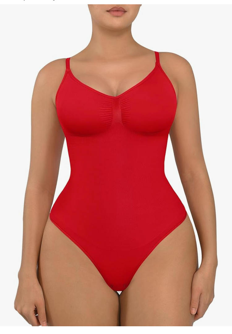 FeelinGirl Shapewear Bodysuit Tummy Control for Women Seamless Sculpting Snatched Waist Body Shaper Body Suit, Size M/L