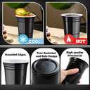 200 Pack Plastic Cups, 16 oz Black Disposable Cups, Stackable Beverage Plastic Cup Bulk for Party, Heavy Duty Drinking Party Cup for Wedding Birthday Picnic (Black)