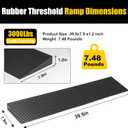 1.2 Rise Ordorless Threshold Ramp Doorway Curb Ramp 3000LBS Capacity Mobility Door Ramps for Home Steps Anti-Slip Wheel Chair Ramp for Bike, Scooter, BathroomSweeper1.2'RISE
