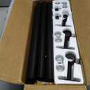 YaFex Heavy Duty Curtain Rods 32-150 Inch, 1 Inch Adjustable Black Curtain Rod for Windows, Extra Long Window Treatment Rods with Aluminium Finials, Easy Installation