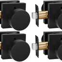 goldenwarm Privacy Black Interior Door Knobs, Zinc-Alloy Heavy Duty Interior Door Knobs Bedroom, Contemporary Door Knob Handle Privacy, Matte Black Door Knob Interior for Bathroom(4 Pack)