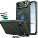 ESR for iPhone Air Case with Stash Stand, 7X Military-Grade Drop Protection, Camera Control, Shock-Absorbing iPhone 17 Air Phone Rugged case, Compatible with MagSafe Accessories, Cyber Series, Green