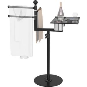 2-in-1 Pool Towel Rack Outdoor,Adjustable Height Pool/Hot Tub Side Rack