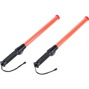 2Pack 21Inch Signal Traffic Safety Led Light Traffic Wands for Parking Guides, Orange & Black