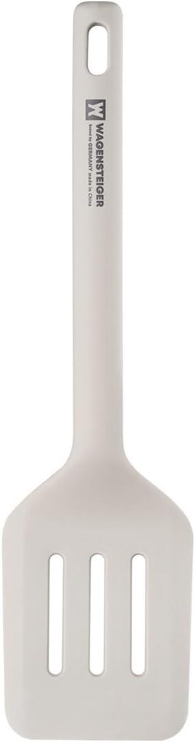 Light Gray Silicone Slotted Spatula: Cooking Turner with Heat Resistant, Non-stick Cookware Safe, Gentle Head Design, BPA Free (11.81inch x 3.15inch)