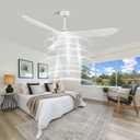 60 Inch Indoor/Outdoor Ceiling Fan with Remote Control,Modern White Ceiling Fan with Reversible Quiet DC Motor,3 ABS Blades for Living Room,Bedroom,Patios,Farmhouse