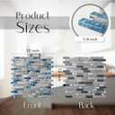 Blujellyfish Gray Marble Tile for Kitchen Backsplash 12 in. x 12 in. x 8 mm Teal Blue Glass Mosaic Bathroom Shower Wall Linear Tiles (Pack of 5 Sheets)
