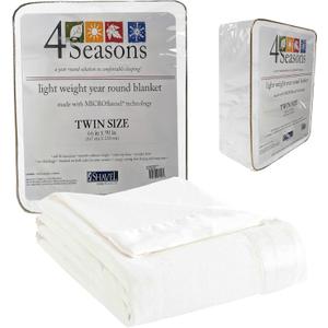 Thermee Micro Flannel Twin Size Blankets, Lightweight All Seasons Cozy Blanket, Throw Blankets for Home and Living Room, Comfy & Soft Blanket for Couch, Machine Wash, No Pilling - Snow