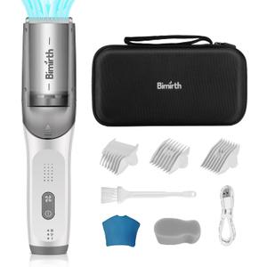 Bimirth Baby Hair Clipper with Vacuum - Hair Trimmer for Kids and Toddlers - Waterproof, Rechargeable, Cordless Hair Cutting Machine for Children (with Bag)