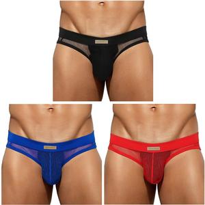 Arjen Kroos Men's Sexy Briefs Mesh Breathable Comfortable Underwear (XXL)
