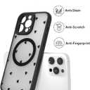 Case for iPhone 13 Pro Max [Compatible with MagSafe] Aesthetic Black Hearts Cute Design for Women Girls | Soft TPU Bumper Hard PC Back Translucent Matte Protective Slim Magnetic Phone Cover