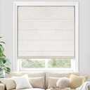 UNISHADES 100% Blackout Cordless Roman Shades for Indoor Windows & French Doors, 33 3/ 4" W × 60" H - Blackout - Beige