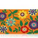 Juvale Floral Coir Door Mat - 17 x 30 in, Natural & Modern - Outdoor Welcome Mat for Front Door & Patio with PVC Backing