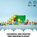 LEGO DUPLO Classic Deluxe Brick Box 10914 Starter Set - Features Storage Box, Bricks, Duplo Figures, Dog, and Car, Creative Play, Great Early Learning Toy for Toddlers Ages 18+ Months