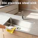 Kitchen Sink 34x18 Inch Undermount, 16 Gauge 304 Stainless Steel Single Bowl Workstation Sink with Brushed Finish, Large Undermount Kitchen Sink for Family Kitchen Renovation, 34"x18"x9"