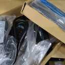 WLIVE Black TV Stand for 45, 50, 55 inch TV, Entertainment Center with LED Lights & Charging Station, TV Media Console Table with 9 Fabric Drawers and Open Shelves for Living Room, Hallway, Wood Top