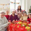 Baderke 195 Pcs Christmas Party Supplies Let's Get Lit Disposable Tableware Set Red Christmas Plates Tablecloth Banner Napkins Cups Forks Knife Spoon Friendsmas Xmas Holiday Decorations for 24 Guests