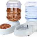 Automatic Dog Feeder and Water Dispenser Set for Large Dogs, 3 Gallon Gravity Dog Cat Food and Water Dispenser Set with Pet Food Bowl,Large Pet Food Water Dispenser Station