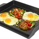 Cast Iron Griddle for Gas Grill, Kitchen Stove Top, Universal Flat Top Griddle Grill Flat Insert for Outdoor Camp Camping and BBQ Accessories, Large Cast Iron Skillet for Range Oven, Gift for Men